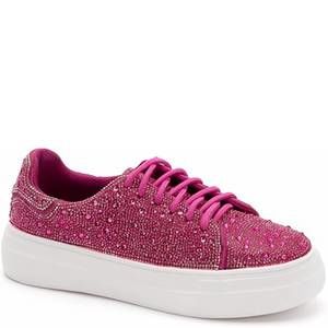 NEW CORKYS FOOTWEAR women's bedazzle rhinestones sneakers in fuchsia